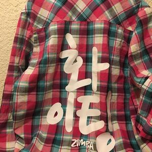 Plaid Zumba shirt XL